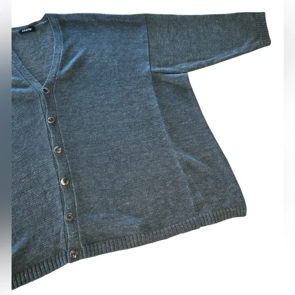 Eskandar lagenlook linen blend cardigan sweater